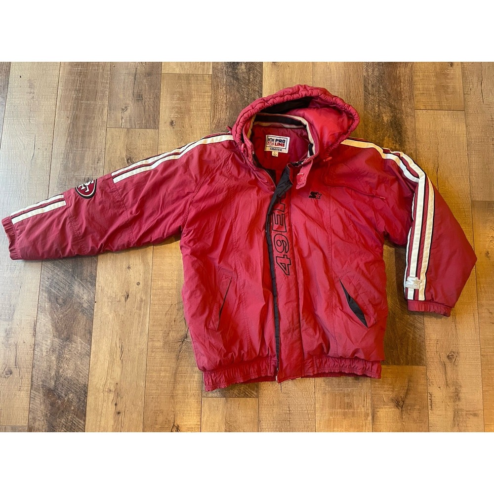 Vintage 90s Starter San Francisco 49ers NFL Pro Line Jacket Mens L Red